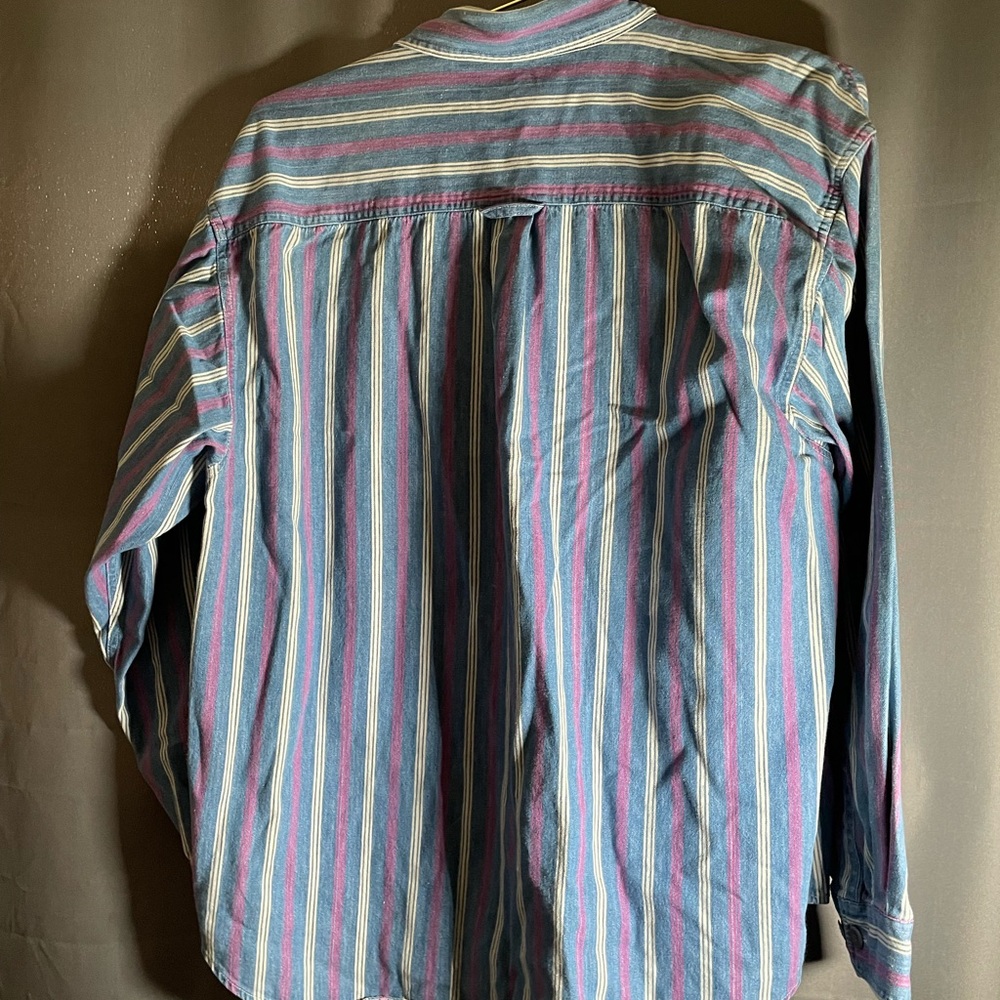 MTO Mens Long sleeve button Up striped casual dress shirt-XL - Picture 6 of 6